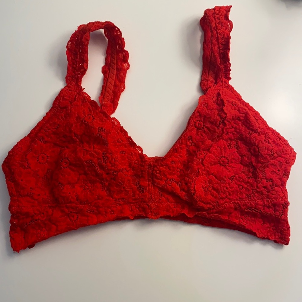 Aerie Lace Bralette Red Size Medium